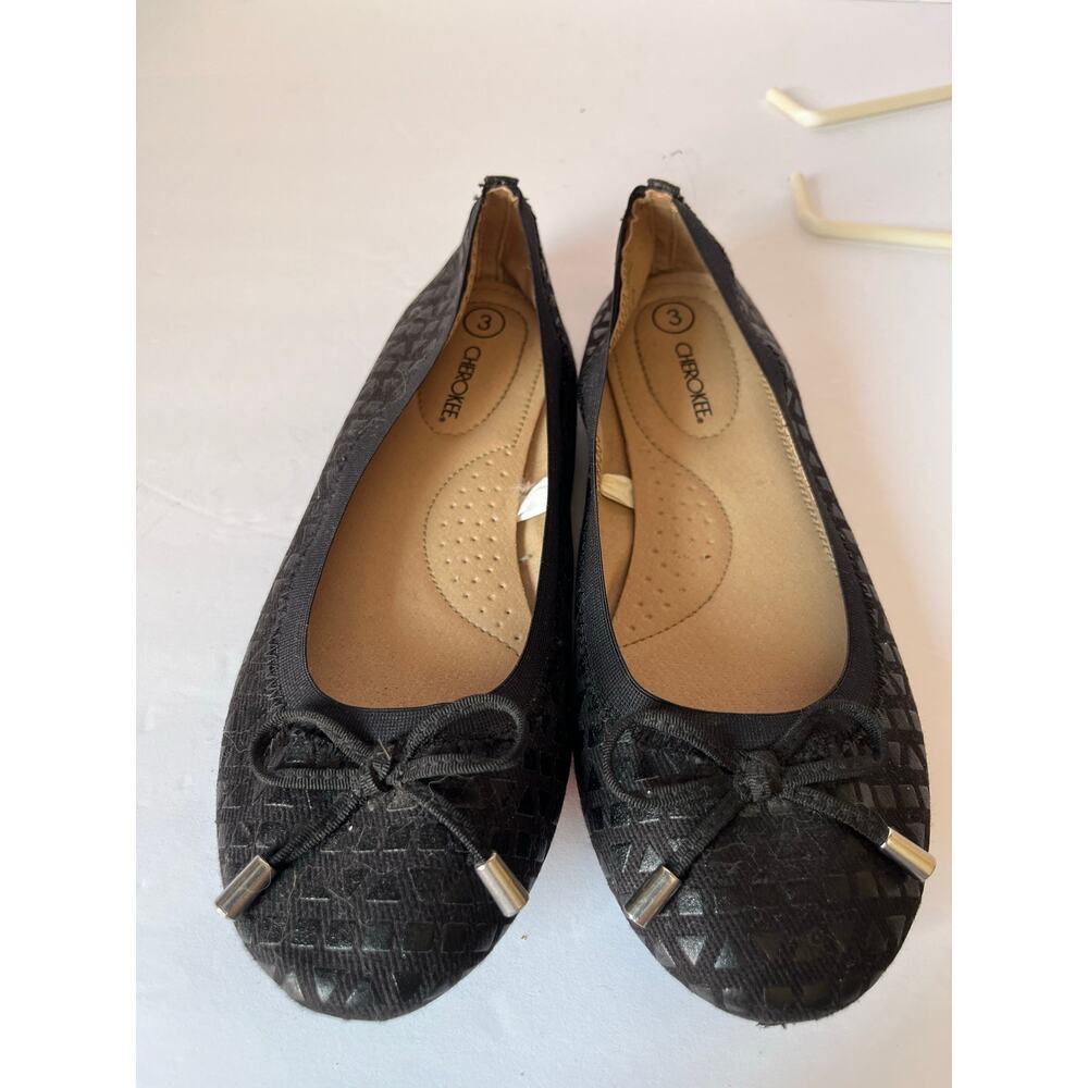 Girls ballet flats shoes black size 3